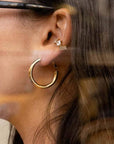 Caprice Paris - Wholesale Hoop Earrings - Désirée Gold lightweight tube earrings | Handmade in France