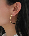 Caprice Paris - Wholesale Hoop Earrings - Séréna Twisted Creoles Gold | Handmade in France
