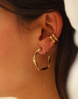 Caprice Paris - Wholesale Hoop Earrings - Séréna Or mini twisted hoop earrings | Handmade in France0