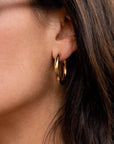Caprice Paris - Wholesale Hoop Earrings - Désirée Gold lightweight tube earrings | Handmade in France