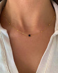 Victoire Collection - Wholesale Pendant/Charm Necklace - Fine necklace with black onyx stone pendant