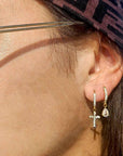 Caprice Paris - Wholesale Dangle Earrings - Mini Creoles Cross No. 2 | Handmade jewelry in France