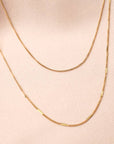 Victoire Collection - Wholesale Link & Chain Necklace - Fine double row necklace with fine chains