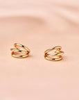 Victoire Collection - Wholesale Stud/Post Earrings - Stainless steel triple hoop earrings3