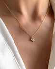 Victoire Collection - Wholesale Pendant/Charm Necklace - Stainless steel necklace with star pendant set with zircons