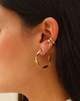 Caprice Paris - Wholesale Hoop Earrings - Séréna Or mini twisted hoop earrings | Handmade in France4