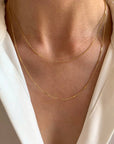 Victoire Collection - Wholesale Link & Chain Necklace - Fine double row necklace with fine chains