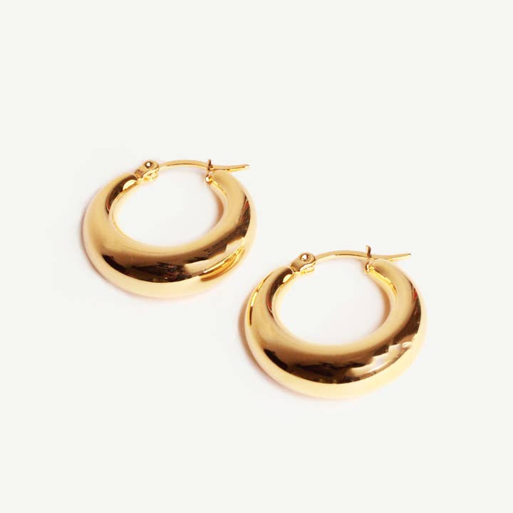 Caprice Paris - Wholesale Hoop Earrings - Junon Gold Small Hoops | Handmade jewelry in France