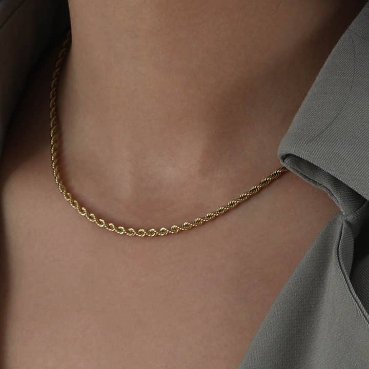 Caprice Paris - Wholesale Link & Chain Necklace - Monique Gold Choker Necklace | Handmade Jewelry in France