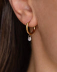 Victoire Collection - Wholesale Hoop Earrings - Small stainless steel hoop earrings with stone pendant3