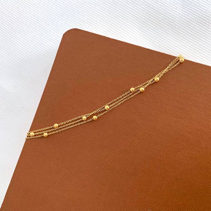 Victoire Collection - Wholesale Link & Chain Bracelet - Women's stainless steel triple row chain bracelet1