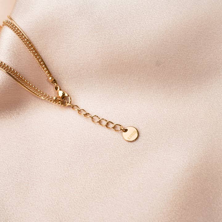 Victoire Collection - Wholesale Link &amp; Chain Bracelet - Women's steel bracelet with three fine chains