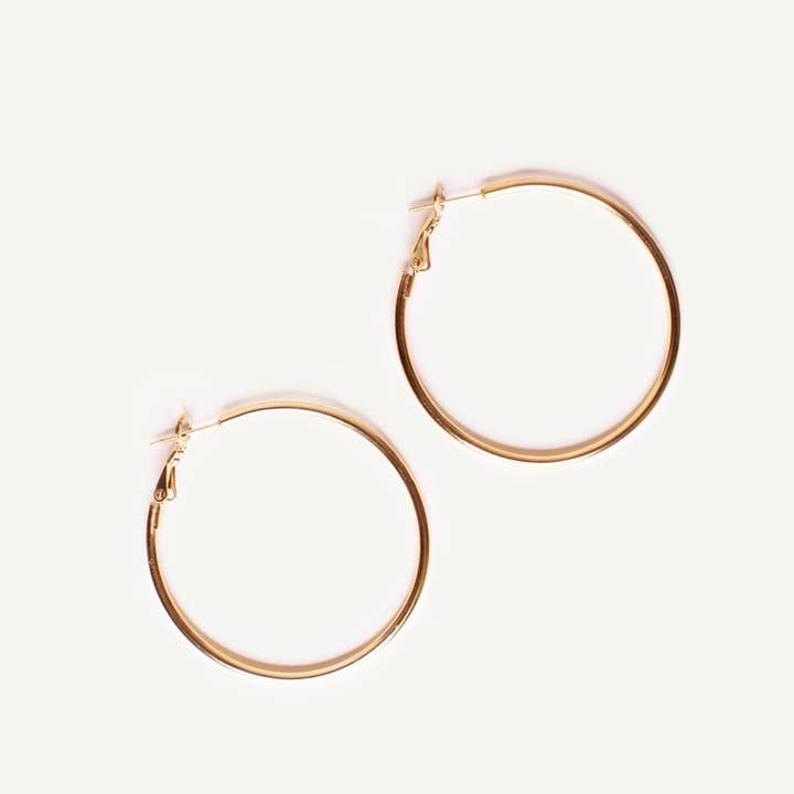 Caprice Paris - Wholesale Hoop Earrings - Sabrina Gold Large Fine Creoles | Handmade in France