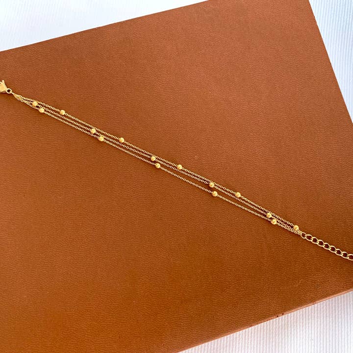 Victoire Collection - Wholesale Link & Chain Bracelet - Women's stainless steel triple row chain bracelet2