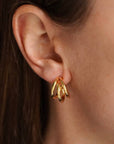 Victoire Collection - Wholesale Stud/Post Earrings - Stainless steel triple hoop earrings