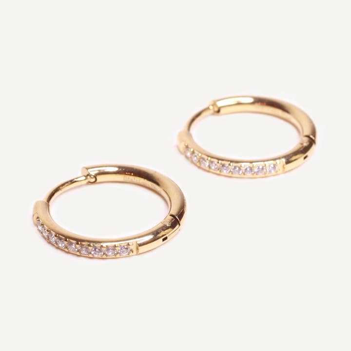Caprice Paris - Wholesale Hoop Earrings - Mini Creoles Strass Léa | Handmade jewelry in France
