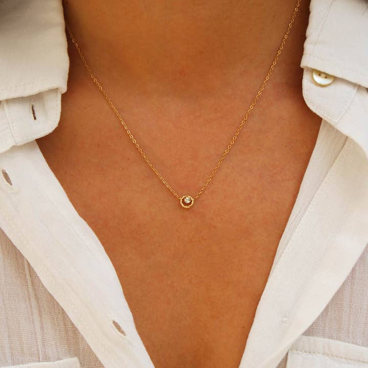 Caprice Paris - Wholesale Pendant/Charm Necklace - Emma fine rhinestone pendant necklace | Handmade in France
