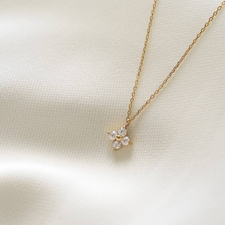 Victoire Collection - Wholesale Pendant/Charm Necklace - Stainless steel necklace with star pendant set with zircons