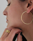 Caprice Paris - Wholesale Hoop Earrings - Sabrina Gold Large Fine Creoles | Handmade in France
