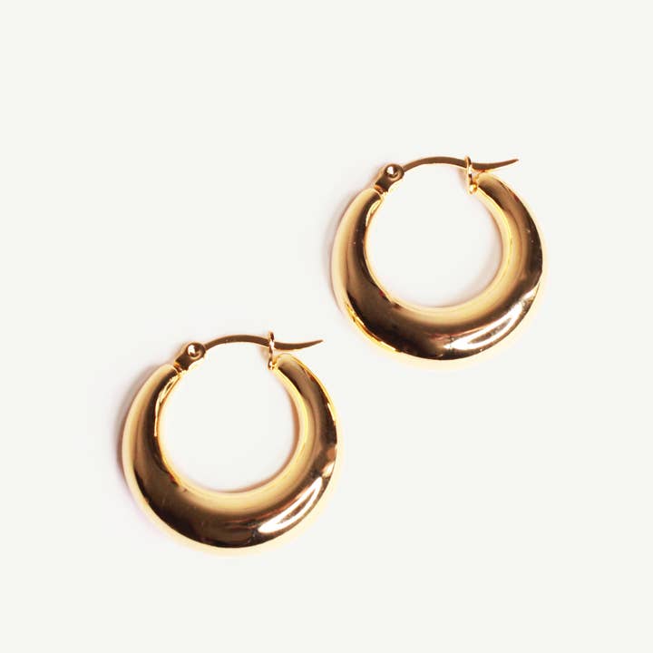 Caprice Paris - Wholesale Hoop Earrings - Junon Gold Small Hoops | Handmade jewelry in France