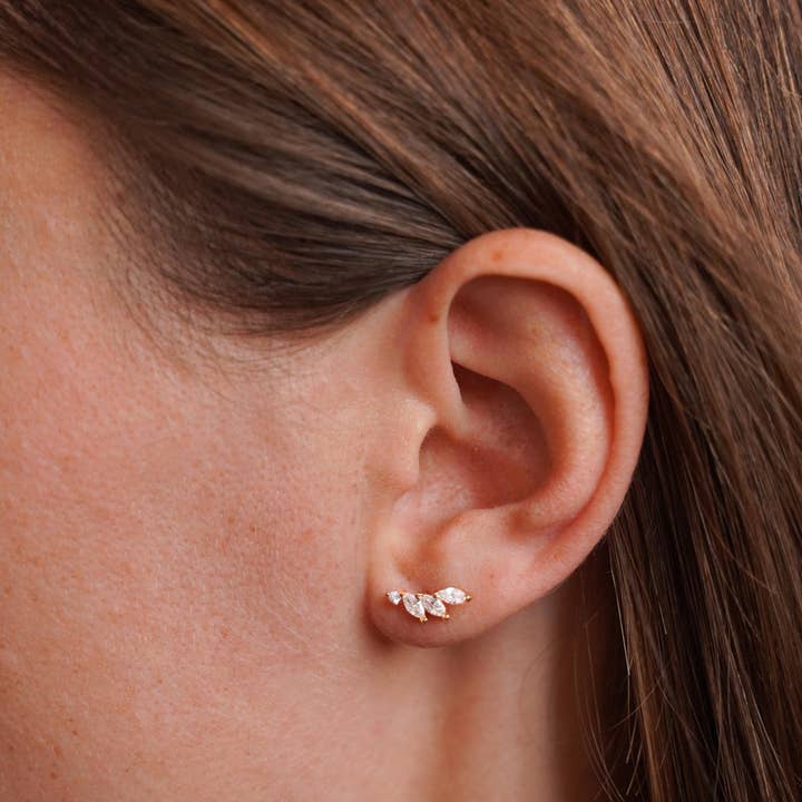 Victoire Collection - Wholesale Single Earring - Stainless steel and zirconia ear piercing2