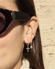 Caprice Paris - Wholesale Dangle Earrings - Mini Creoles Cross No. 2 | Handmade jewelry in France