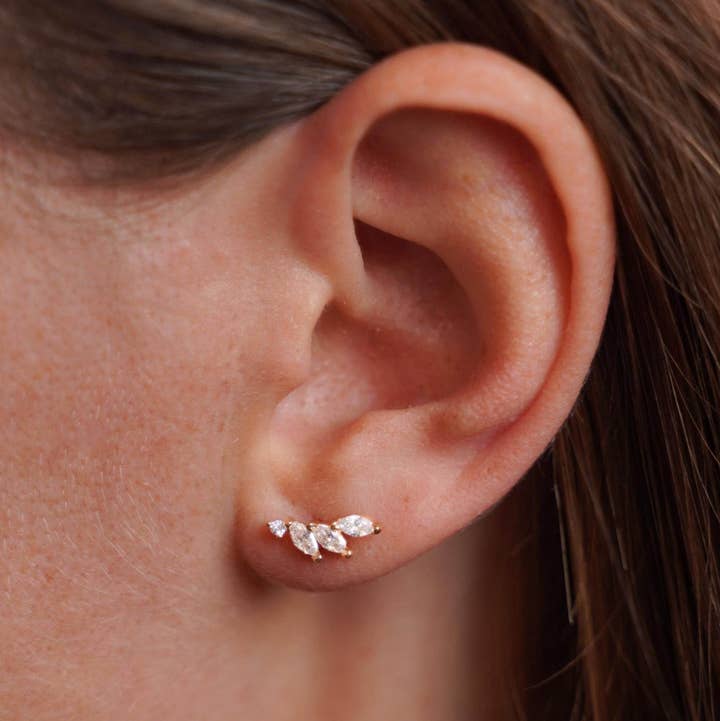 Victoire Collection - Wholesale Single Earring - Stainless steel and zirconia ear piercing