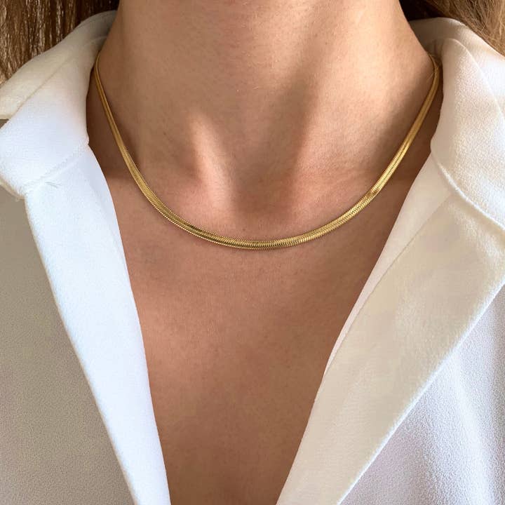 Victoire Collection - Wholesale Link & Chain Necklace - Serpentine Tubogas stainless steel chain necklace0
