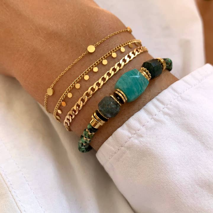 Victoire Collection - Wholesale Link &amp; Chain Bracelet - Women's stainless steel bracelet with round fine chain