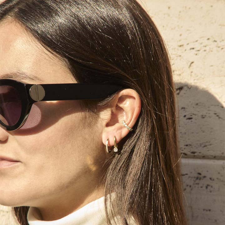 Caprice Paris - Wholesale Hoop Earrings - Mini Creoles Strass Léa | Handmade jewelry in France