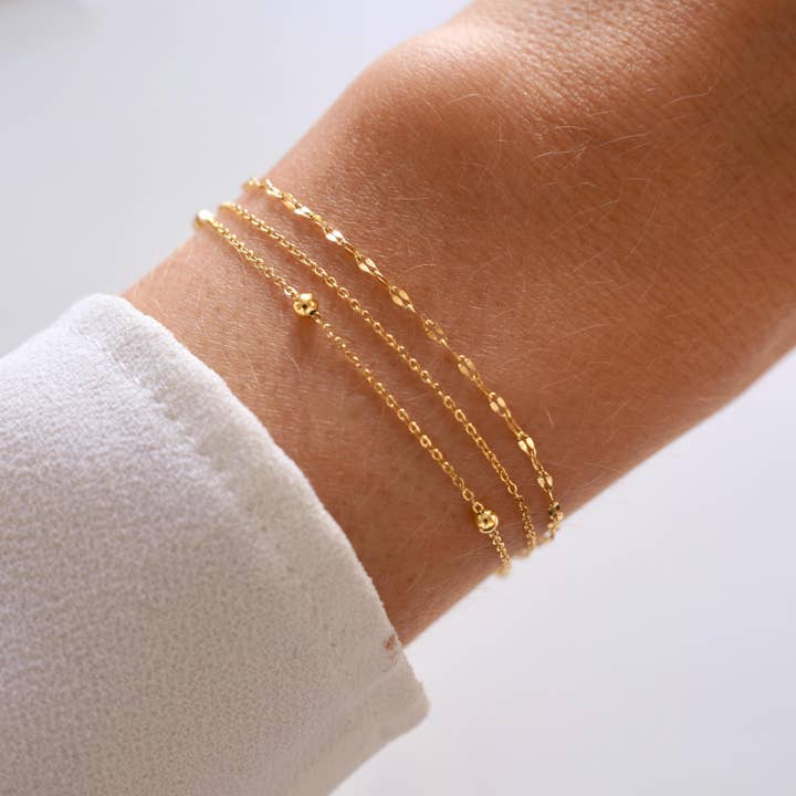 Victoire Collection - Wholesale Link &amp; Chain Bracelet - Triple chain bracelet