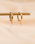 Victoire Collection - Wholesale Hoop Earrings - Small stainless steel hoop earrings with stone pendant1