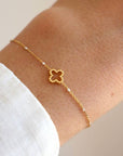 Victoire Collection - Wholesale Charm/Dangle Bracelet - Fine stainless steel white clover bracelet