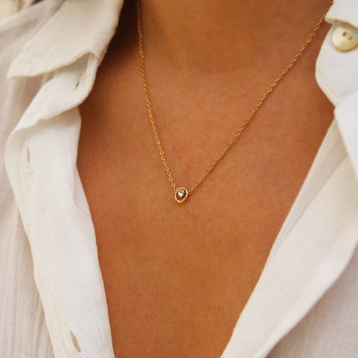 Caprice Paris - Wholesale Pendant/Charm Necklace - Emma fine rhinestone pendant necklace | Handmade in France
