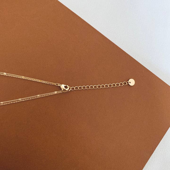 Victoire Collection - Wholesale Link & Chain Necklace - Fine double row chain necklace/Minimalist women's necklace2