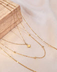 Victoire Collection - Wholesale Pendant/Charm Necklace - Fine triple row necklace, chains, star pendant