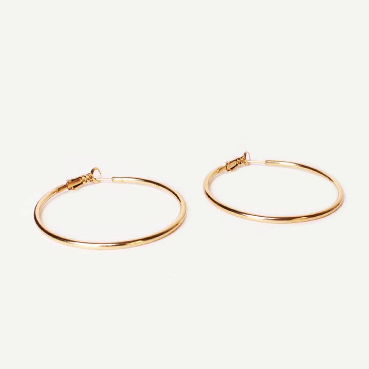 Caprice Paris - Wholesale Hoop Earrings - Sabrina Gold Large Fine Creoles | Handmade in France